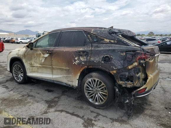 2021 Lexus RX 450h with VIN 2T2JGMDA7MC059046, listed as a Copart auction lot 55775225 with 8,085 mi miles and Salvage title. Bid and sale history available at DreamBid. Image 2.