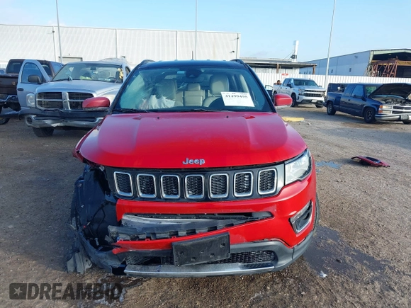 2019 Jeep Compass Limited with VIN 3C4NJCCB1KT638104, listed as a IAAI auction lot 41499495 with 56,270 mi miles. Bid and sale history available at carsss.com. Image 13.