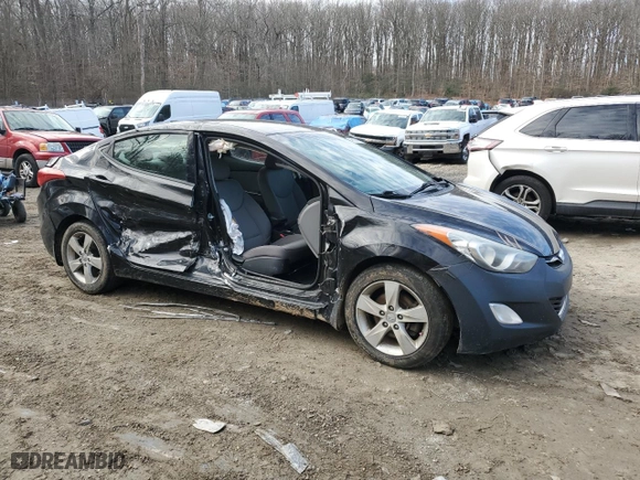 2013 Hyundai Elantra GLS PZEV with VIN KMHDH4AE4DU722190, listed as a Copart auction lot 46838475 with 234,391 mi miles and Salvage Title. Bid and sale history available at carsss.com. Image 4.