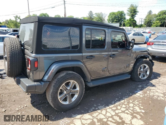2022 Jeep Wrangler Unlimited Sahara with VIN 1C4HJXENXNW244773, listed as a Copart auction lot 59694095 with 21,871 mi miles and Salvage title. Bid and sale history available at DreamBid. Image 3.