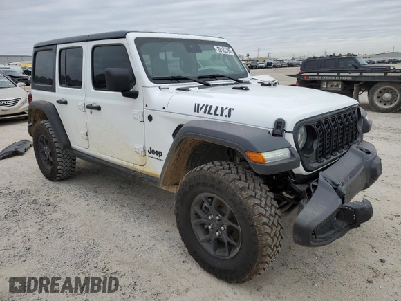 2024 Jeep Wrangler Sport with VIN 1C4PJXDG7RW364535, listed as a Copart auction lot 89122785 with 1,631 mi miles and Salvage Title. Bid and sale history available at DreamBid. Image 4.