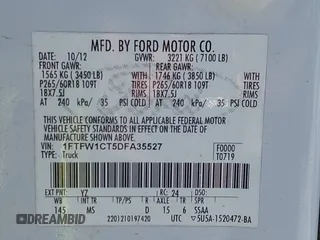 2013 Ford F-150 XL with VIN 1FTFW1CT5DFA35527, listed as a IAAI auction lot 40880133 with 94,289 mi miles and . Bid and sale history available at carsss.com. Image 9.