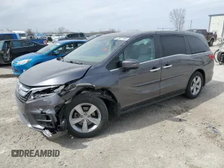 2019 Honda Odyssey EX-L with VIN 5FNRL6H77KB045363, listed as a Copart auction lot 49077865 with 66,701 mi miles and Salvage Title. Bid and sale history available at DreamBid. Image 1.