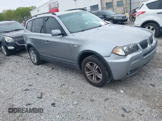 2006 BMW X3 3.0i with VIN WBXPA934X6WG76725, listed as a IAAI auction lot 41983158 with 186,933 mi miles. Bid and sale history available at carsss.com. Image 1.