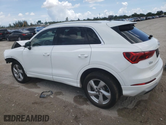 2021 Audi Q3 Premium with VIN WA1AUCF34M1155432, listed as a Copart auction lot 61790315 with 27,746 mi miles and Non repairable. Bid and sale history available at DreamBid. Image 2.