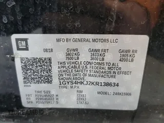2019 Cadillac Escalade ESV Luxury with VIN 1GYS4HKJ2KR138634, listed as a Copart auction lot 53454755 with 104,098 mi miles and Salvage title. Bid and sale history available at DreamBid. Image 14.