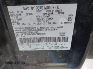 2008 Ford F-150 XLT with VIN 1FTPW14V68FB43990, listed as a IAAI auction lot 41931944 with 117,746 mi miles. Bid and sale history available at carsss.com. Image 9.