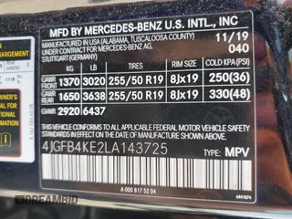 2020 Mercedes-Benz GLE 350 with VIN 4JGFB4KE2LA143725, listed as a Copart auction lot 54226035 with 65,684 mi miles and Clean title. Bid and sale history available at DreamBid. Image 13.