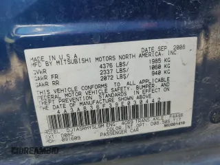 2009 Mitsubishi Galant ES with VIN 4A3AB36F39E030442, listed as a Copart auction lot 46187655 with 182,918 mi miles and Salvage Title. Bid and sale history available at carsss.com. Image 12.