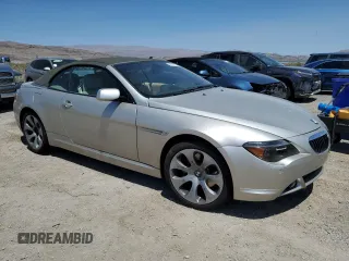 2005 BMW 6 Series 645Ci with VIN WBAEK73475B327205, listed as a Copart auction lot 62127134 with 0 mi miles and Salvage Title. Bid and sale history available at carsss.com. Image 4.