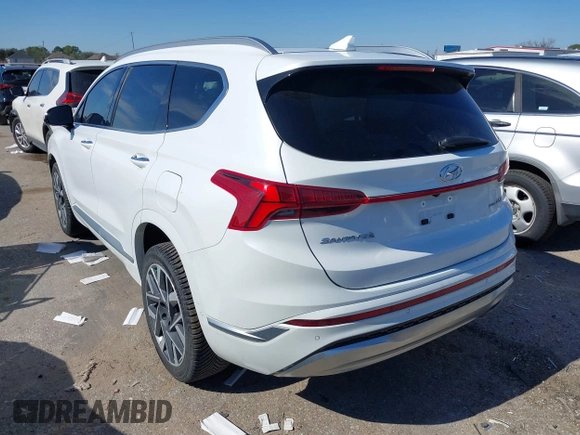 2021 Hyundai Santa Fe Calligraphy with VIN 5NMS5DAL1MH360376, listed as a IAAI auction lot 41395282 with 50,275 mi miles and . Bid and sale history available at DreamBid. Image 3.