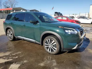 2023 Nissan Pathfinder Platinum with VIN 5N1DR3DH9PC249135, listed as a Copart auction lot 87843415 with 16,796 mi miles and Salvage title. Bid and sale history available at DreamBid. Image 4.