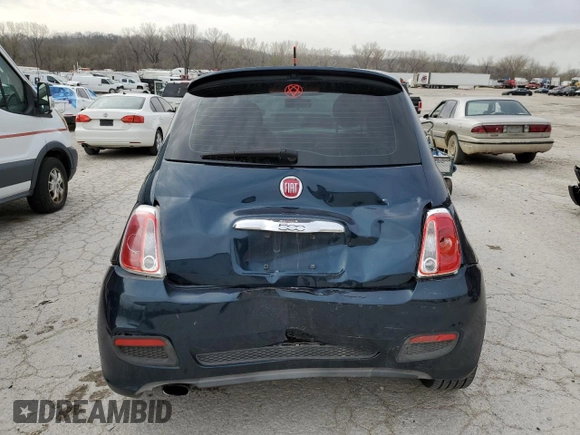 2013 FIAT 500 Sport with VIN 3C3CFFBRXDT544786, listed as a Copart auction lot 50121905 with 109,455 mi miles and Salvage Title. Bid and sale history available at carsss.com. Image 6.