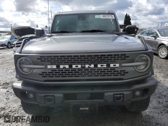 2023 Ford Bronco with VIN 1FMEE5DP9PLB06866, listed as a Copart auction lot 50573715 with 21,043 mi miles and Salvage Title. Bid and sale history available at carsss.com. Image 5.