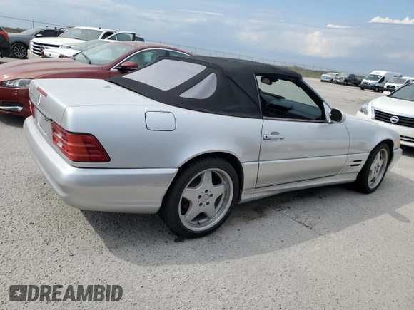 2001 Mercedes-Benz SL 500 with VIN WDBFA68F91F195550, listed as a Copart auction lot 73820644 with Not provided miles and Salvage title. Bid and sale history available at DreamBid. Image 3.