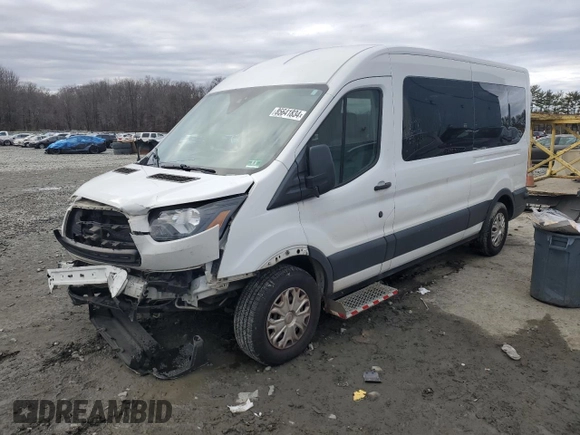 2017 Ford Transit Passenger XL with VIN 1FBZX2CM9HKA42393, listed as a Copart auction lot 85641834 with 116,120 mi miles and Salvage Title. Bid and sale history available at carsss.com. Image 1.