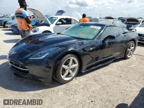 2015 Chevrolet Corvette 1LT with VIN 1G1YA2D71F5107095, listed as a Copart auction lot 74327014 with 0 mi miles and Non Repairable. Bid and sale history available at carsss.com. Image 1.