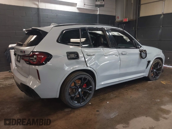 2023 BMW X3 M with VIN 5YM13EC09P9P65368, listed as a IAAI auction lot 41750837 with 27,708 mi miles and . Bid and sale history available at DreamBid. Image 4.