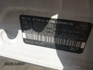 2022 Mitsubishi Outlander SE с VIN JA4APVAU2NU011803, выставлен на аукционе IAAI как лот 42326626 с пробегом 85 580 миль миль и . История ставок и продаж доступна на DreamBid. Изображение 9.