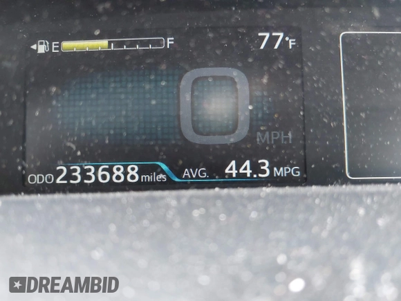 2017 Toyota Prius Two with VIN JTDKBRFU5H3047469, listed as a IAAI auction lot 41845172 with 233,688 mi miles. Bid and sale history available at carsss.com. Image 7.