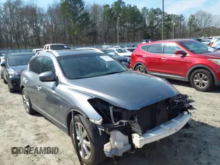 2015 Infiniti QX50 Journey with VIN JN1BJ0HP8FM731223, listed as a IAAI auction lot 41464782 with 159,029 mi miles. Bid and sale history available at carsss.com. Image 1.