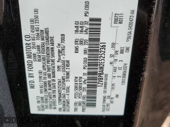 2014 Ford Mustang V6 with VIN 1ZVBP8AM2E5252361, listed as a Copart auction lot 50242705 with 162,829 mi miles and Salvage Title. Bid and sale history available at carsss.com. Image 13.