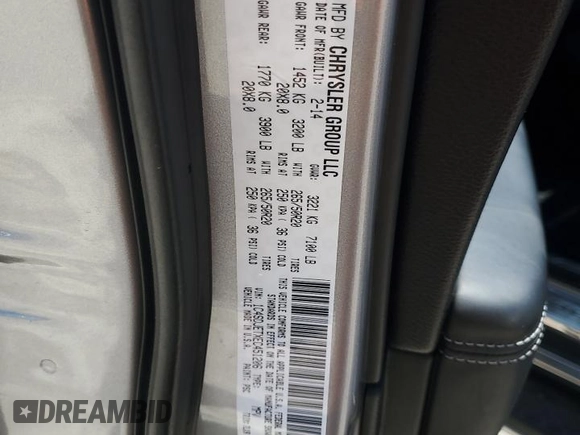 2014 Dodge Durango Citadel with VIN 1C4SDJETXEC451206, listed as a Copart auction lot 57917044 with 139,200 mi miles and Salvage Title. Bid and sale history available at DreamBid. Image 14.