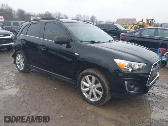 2014 Mitsubishi Outlander Sport SE with VIN 4A4AR4AU3EE012813, listed as a IAAI auction lot 41965067 with 146,236 mi miles. Bid and sale history available at carsss.com. Image 1.