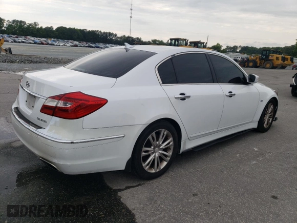 2014 Hyundai Genesis 3.8L with VIN KMHGC4DD1EU259750, listed as a Copart auction lot 57047204 with 148,079 mi miles and Salvage Title. Bid and sale history available at carsss.com. Image 3.