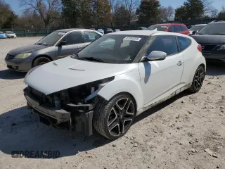 2015 Hyundai Veloster Turbo with VIN KMHTC6AE9FU222633, listed as a Copart auction lot 47554255 with 83,296 mi miles and Salvage title. Bid and sale history available at DreamBid. Image 1.