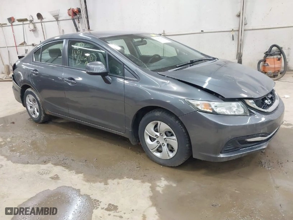 2013 Honda Civic Sdn LX with VIN 19XFB2F51DE200787, listed as a IAAI auction lot 41962907 with 96,849 mi miles. Bid and sale history available at carsss.com. Image 1.