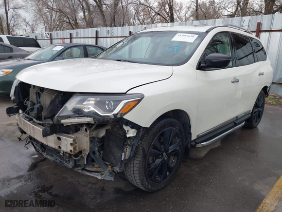 2017 Nissan Pathfinder S with VIN 5N1DR2MM6HC660212, listed as a IAAI auction lot 41905628 with 123,669 mi miles. Bid and sale history available at carsss.com. Image 20.