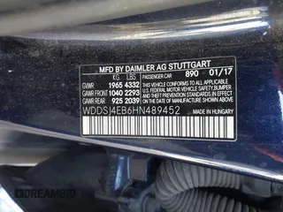 2017 Mercedes-Benz CLA 250 z VIN WDDSJ4EB6HN489452, wystawiony jako IAAI lot #41332071 z przebiegiem 105 452 mil mil oraz . Historia ofert i sprzedaży dostępna na DreamBid. Obrazek 9.