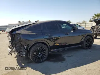 2024 BMW X6 M60i with VIN 5UX43EX04R9S22513, listed as a Copart auction lot 74380844 with 255 mi miles and Salvage Title. Bid and sale history available at carsss.com. Image 3.