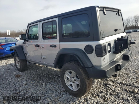 2023 Jeep Wrangler Willys with VIN 1C4HJXDG2PW671483, listed as a Copart auction lot 46990395 with 15,087 mi miles and Salvage Title. Bid and sale history available at DreamBid. Image 2.