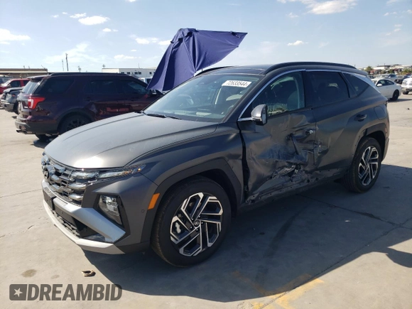 2025 Hyundai Tucson Limited with VIN 5NMJE3DE8SH446896, listed as a Copart auction lot 72633544 with 397 mi miles and Salvage Title. Bid and sale history available at carsss.com. Image 1.