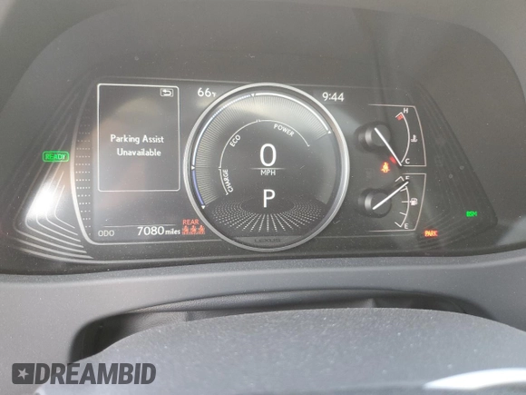 2024 Lexus UX with VIN JTHX6JBHXR2168962, listed as a Copart auction lot 51153075 with 7,080 mi miles and Salvage Title. Bid and sale history available at carsss.com. Image 9.