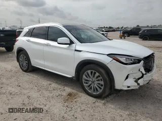 2023 Infiniti QX50 Luxe with VIN 3PCAJ5BA3PF114574, listed as a Copart auction lot 55118255 with 25,803 mi miles and Salvage title. Bid and sale history available at DreamBid. Image 4.