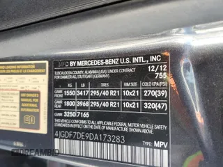 2013 Mercedes-Benz GL-Class GL 550 with VIN 4JGDF7DE9DA173283, listed as a Copart auction lot 46661215 with 157,197 mi miles and Clean Title. Bid and sale history available at carsss.com. Image 13.