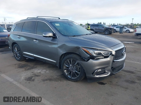 2019 Infiniti QX60 Pure z VIN 5N1DL0MN7KC522605, wystawiony jako IAAI lot #42257708 z przebiegiem 60 357 mil mil oraz . Historia ofert i sprzedaży dostępna na DreamBid. Obrazek 1.