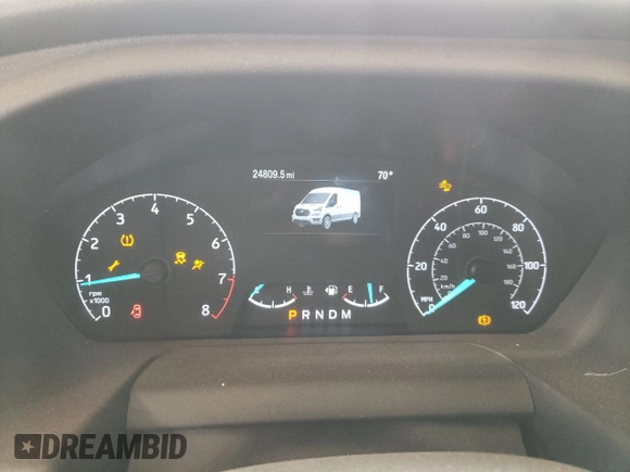 2023 Ford Transit Cargo with VIN 1FTBR1Y80PKA10749, listed as a Copart auction lot 76136724 with 24,809 mi miles and Clean Title. Bid and sale history available at DreamBid. Image 9.
