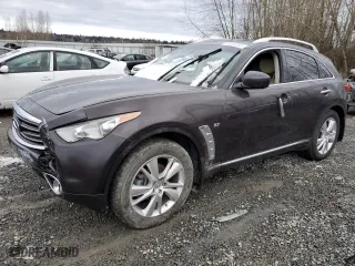2015 Infiniti QX70 with VIN JN8CS1MW3FM480682, listed as a Copart auction lot 44466285 with 0 mi miles and Salvage Title. Bid and sale history available at carsss.com. Image 1.