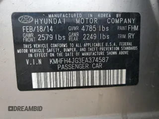 2014 Hyundai Azera Limited с VIN KMHFH4JG3EA374587, выставлен на аукционе Copart как лот 56535405 с пробегом 99 093 миль миль и Списание • Salvage title. История ставок и продаж доступна на DreamBid. Изображение 12.