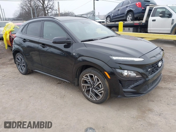 2023 Hyundai Kona N Line with VIN KM8K33A39PU989957, listed as a IAAI auction lot 41505290 with 29,134 mi miles and . Bid and sale history available at DreamBid. Image 1.