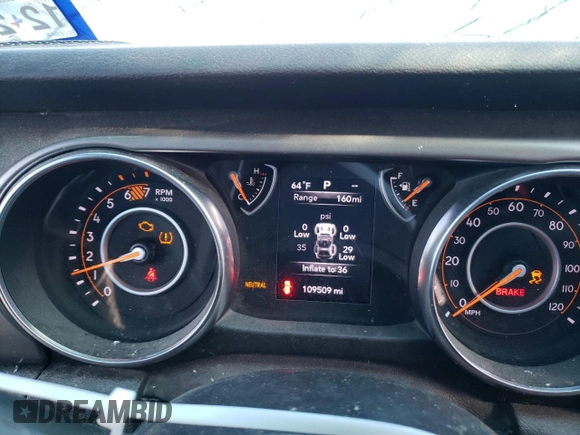 2020 Jeep Wrangler Unlimited Willys with VIN 1C4HJXDN4LW137202, listed as a Copart auction lot 86858234 with 109,509 mi miles and Salvage title. Bid and sale history available at DreamBid. Image 9.