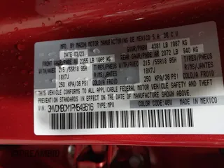 2023 Mazda CX-30 S Preferred с VIN 3MVDMBCM1PM549616, выставлен на аукционе IAAI как лот 42453130 с пробегом 43 857 миль миль и . История ставок и продаж доступна на DreamBid. Изображение 9.