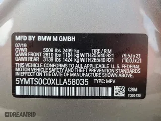 2020 BMW X3 M Competition with VIN 5YMTS0C0XLLA58035, listed as a Copart auction lot 42743124 with 47,680 mi miles. Bid and sale history available at carsss.com. Image 15.