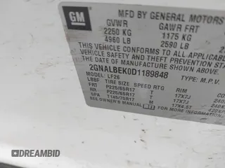 2013 Chevrolet Equinox LS with VIN 2GNALBEK0D1189848, listed as a IAAI auction lot 42115896 with 215,029 mi miles and . Bid and sale history available at DreamBid. Image 9.