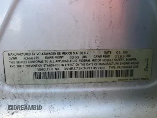 2008 Volkswagen Jetta SE с VIN 3VWRZ71K38M109760, выставлен на аукционе Copart как лот 46666555 с пробегом 133 747 миль миль и Списание • Salvage title. История ставок и продаж доступна на DreamBid. Изображение 14.