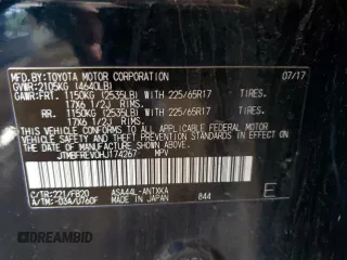 2017 Toyota RAV4 LE with VIN JTMBFREV0HJ174267, listed as a Copart auction lot 59146155 with 116,032 mi miles and Salvage title. Bid and sale history available at DreamBid. Image 13.